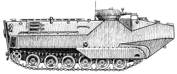Рис 47 Плавающий гусеничный бронетранспортер AAV7 Корпус машины сварен из - фото 47