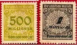 Инфляционные марки Германия МАРКИ КАПСУЛЬНЫЕ почт марки заделанные в - фото 61