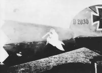 Albatros Ленца из Jasta 14 с персональной эмблемой ведьмой летящей верхом на - фото 109