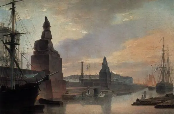 Летний рассвет Набережная у Академии художеств Картина Н М Воробьева 1835 - фото 23