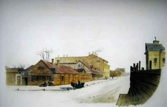 На городской окраине Акварель Ф Баганца 50е годы XIX в Счастье что - фото 74