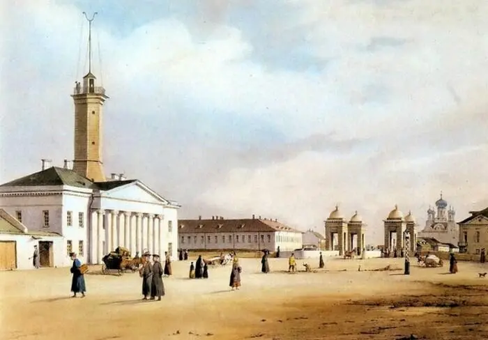 Коломна Площадь у Калинкинского моста Литография Ф Перро 1840 г Он верил - фото 82