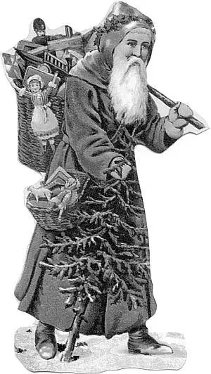 Типичный немецкий Дед Мороз в тулупе Вырезная фигурка Английский Отец - фото 28