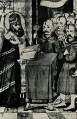 112 Чин освящения прапора Миниатюра Служебника 1665 Москва Исторический - фото 116