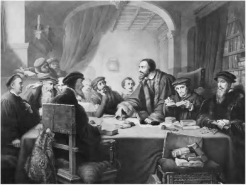 Женевский коллоквиум 1549 г Литография 1853 Здесь уже не было - фото 13