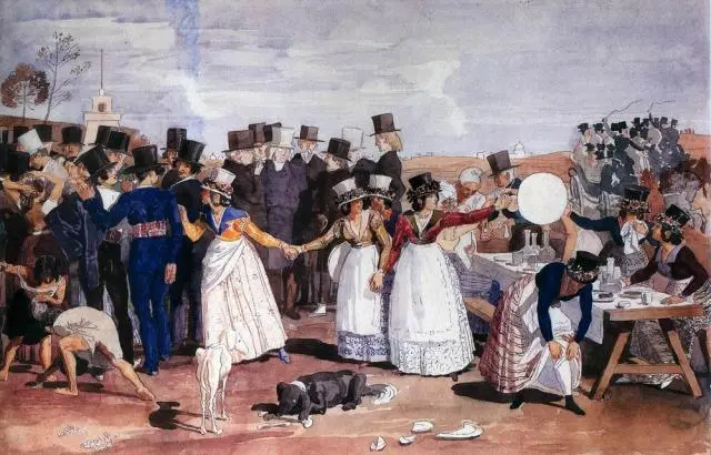 Октябрьский праздник в Риме у Понте Молле Акварель А А Иванова 1842 год - фото 20