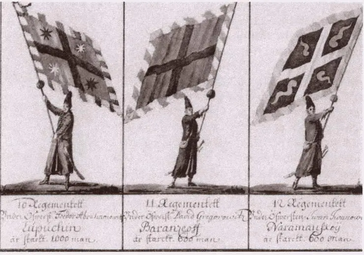 Знамена стрелецких полков Рисунок из альбома Э Пальмквиста 1674 г - фото 26