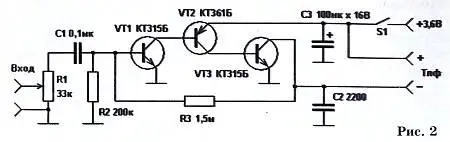 Как видим коллекторный ток транзистора VT1 служит током базы VT2 а его - фото 62