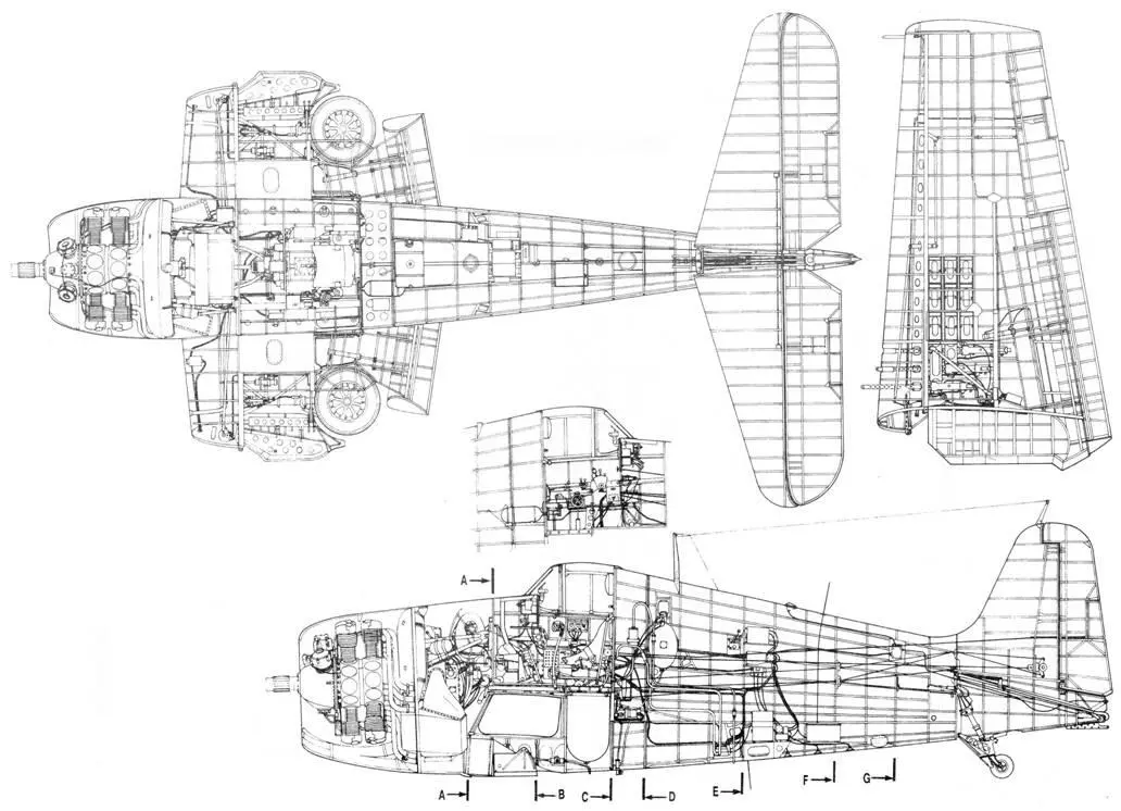 Grumman F6F5 Hellcat Вооружение F6f Hellcat Крыльевой отсек - фото 129