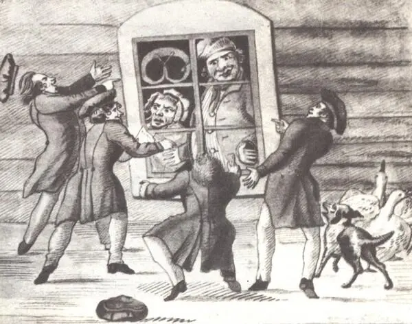 Лицеисты возле булочной Родакса Карикатура А Илличевского 1815 год Что - фото 51