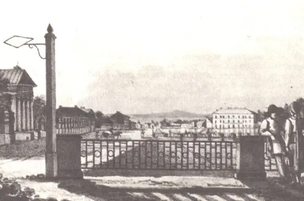Царское Село Вид на город с Павловской дороги Литография В Лангера 1820 - фото 54