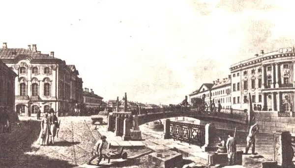 Невский проспект угол набережной Мойки Гравюра Б Патерсена Начало XIX века - фото 79