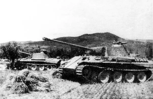 На переднем плане командирская Пантера SdKfz 267 Танковая дивизия Герман - фото 57
