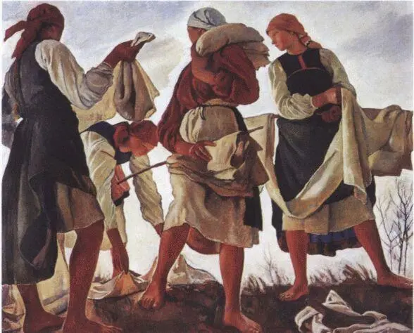 Беление холста 1917 г Спящая крестьянка 1917 г Зеленя осенью - фото 41