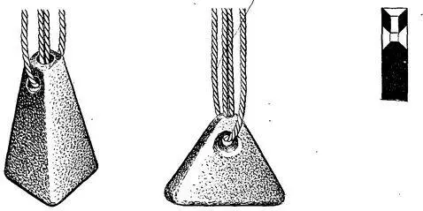 6 Якорные камни римских трирем и схема трех отверстий для крепления веревки - фото 6