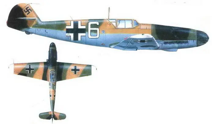 Me 109F4trop белая 6 lllJG 5 Петсамо Финляндия лето 1942 года - фото 188