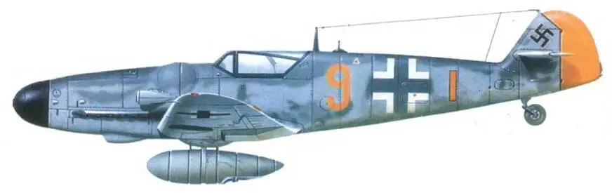 Me 109G6 желтая 9 IIJG 26 Лилль Франция мартапрель 1944 года - фото 162