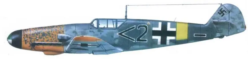 Me 109G2 шеврон V из штаба IIJG 52 предгорья Кавказа летоосень 1942 - фото 167