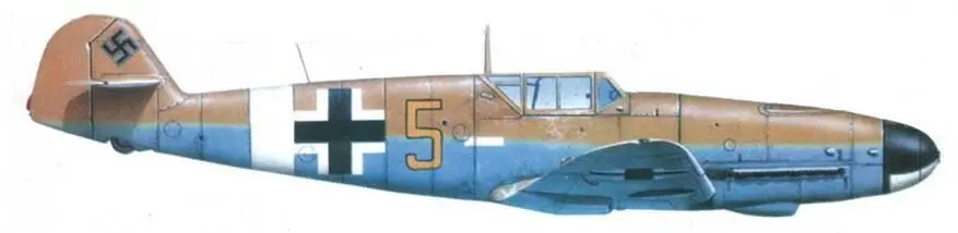 Me 109G2trop желтая 5 из 4JG 51 Тунис весна 1943 года Камуфляж и - фото 168
