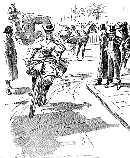 Велосипедистка на лондонской улице Панч 1895 Настоящая велосипедная - фото 61