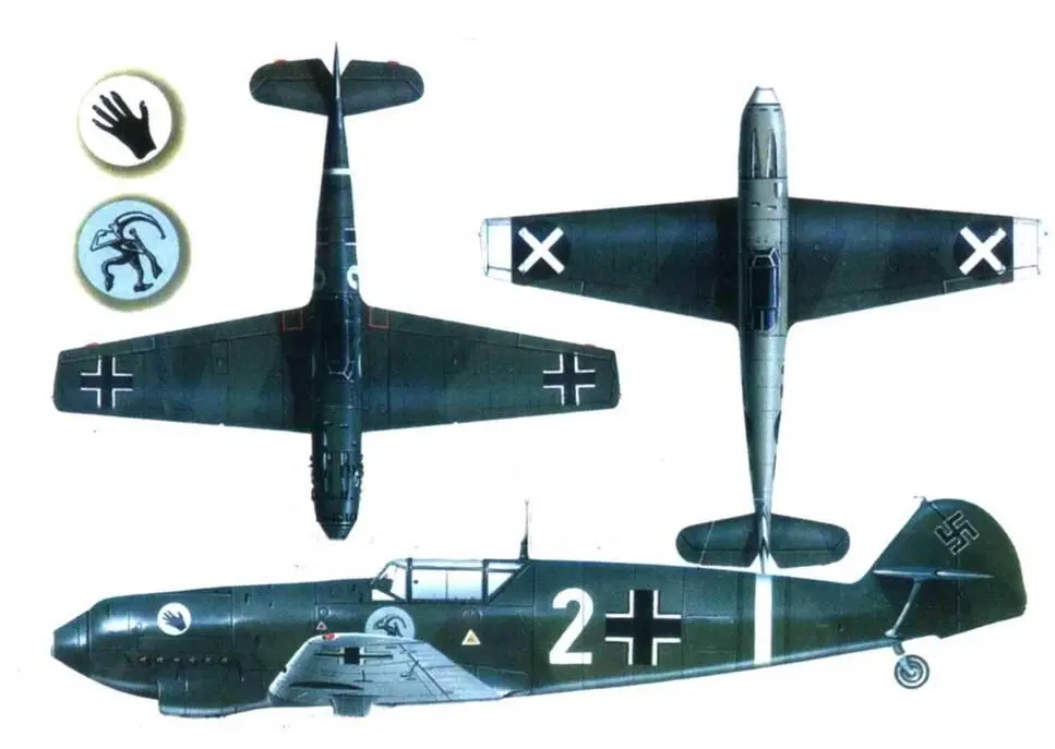 Me 109D командира 1JGr 102 сентябрь 1939 года Вертикальная белая полоса - фото 112