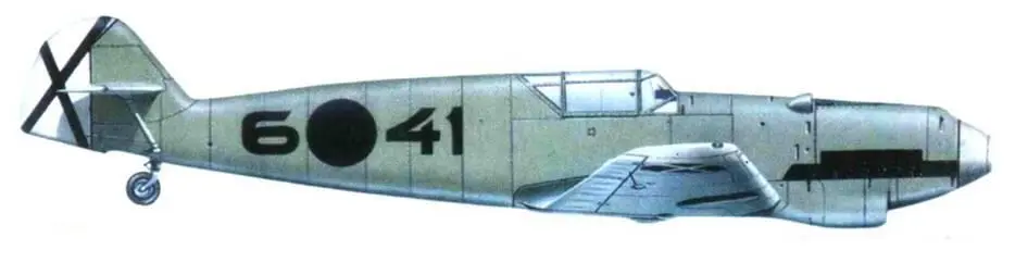 Me 109В с тактическим номером 641 конец 1937 года Верхний камуфляж 7071 - фото 115