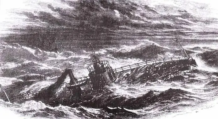 Монитор Уилхаукен в бурном море 1863 г Монитор типа Пассаик сыграл - фото 36