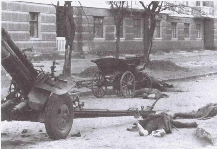 Орудие и погибший расчет Буденновский проспект 21 ноября 1941 г Танки - фото 56