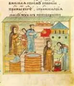 8 Миниатюра из рукописи 1648 г Житие Антония Сийского Сцена в монастырской - фото 220