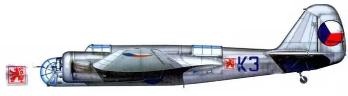 Avia B71 К3 из 72го звена 1 эскадрильи 6ю бомбардировочного полка Прага - фото 147