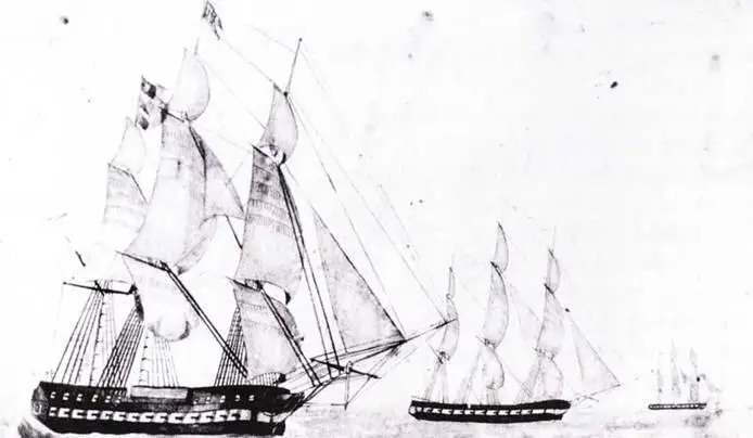 После переделки в начале 1840х гг фрегат United States перевели на Тихий - фото 40