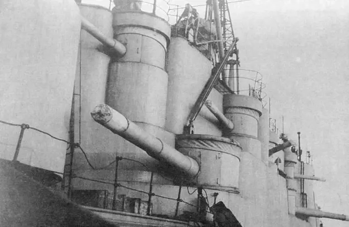8дюймовые казематные орудия линкора Осень 1914 г Снятие мачт с корабля - фото 91