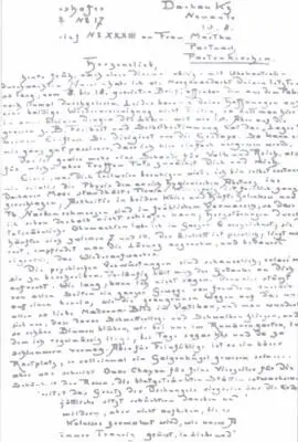 Письмо Карла Хаусхофера направленное домой в 1944 году из лагеря Дахау Письмо - фото 3