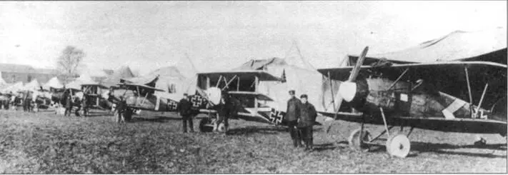 Линейка истребителей 12го стаффеля аэродром Тулис 15 марта 1918 г На - фото 56