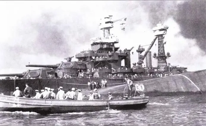 Мэриленд от налета японцев пострадал сравнительно несильно Корабль окрашен - фото 107