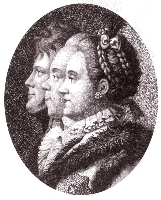 Александр I Павел I Екатерина II Гравюра 1814 г Великий князь Па - фото 18