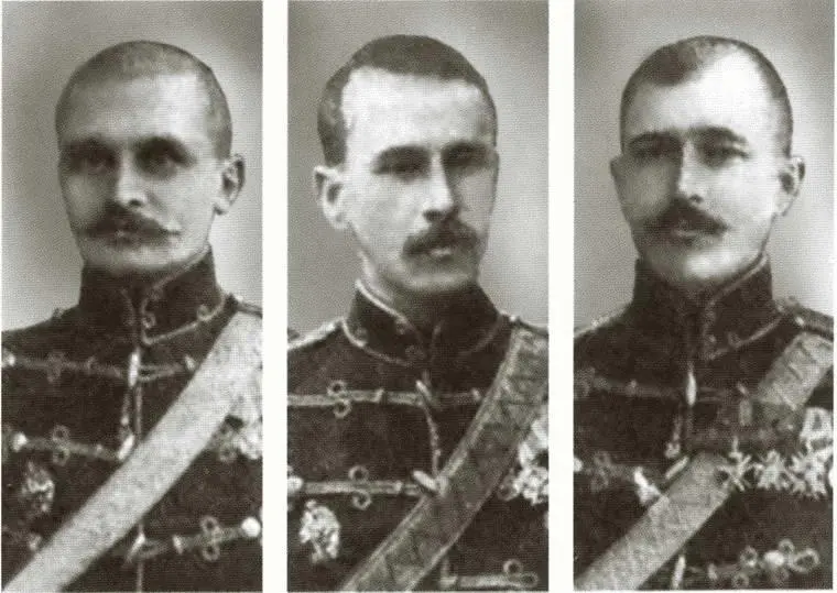 Братья Панаевы слева направо Борис Гурий и Лев офицеры 12го гусарского - фото 20