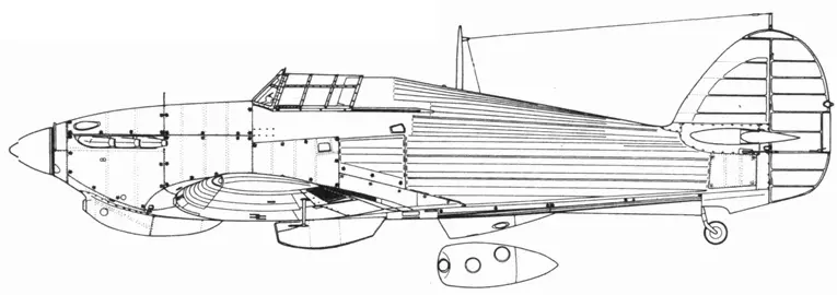 Hawker Hurricane Так RMk I с тремя камерами в фюзеляже за кабиной пилота - фото 131