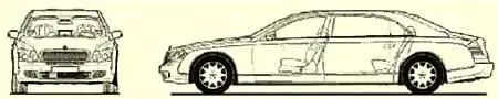 Техническая характеристика Maybach 62 Длина 6165 м Ширина 1980 м Высота - фото 35