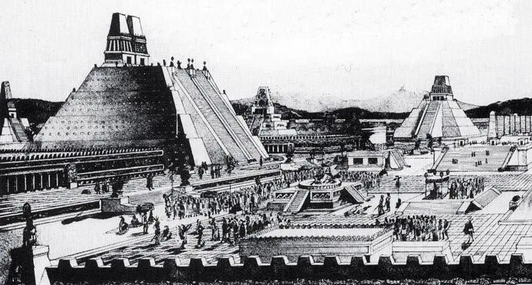 Рис 153 Центральные районы столицы ацтеков Теночтитлана с храмом бога - фото 174