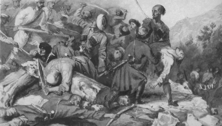 МЮ Лермонтов и ГГ Гагарин Эпизод сражения при Валерике 11 июля 1840 г - фото 10