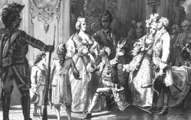 Пир у князя Потемкина в Таврическом дворце Гравюра на стали по рисунку А - фото 72