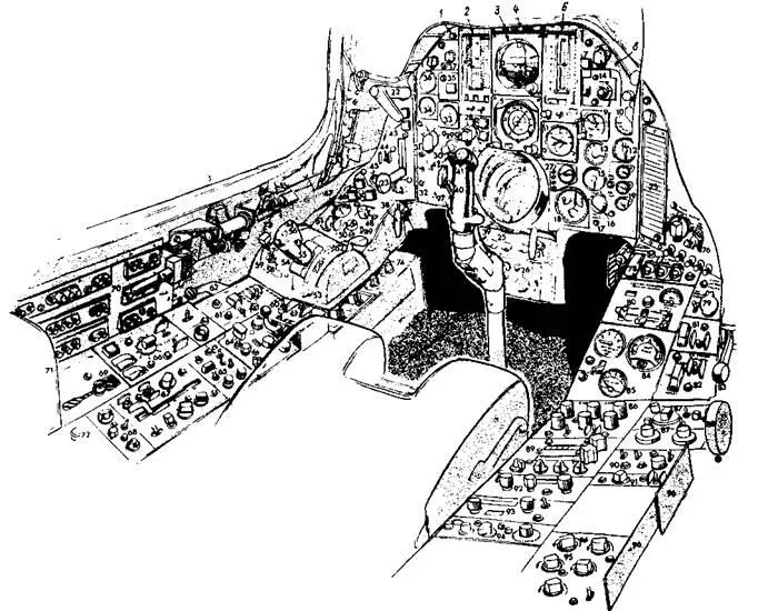Кабина самолета F105D 1 кнопка быстрого арретирования вертикального - фото 51