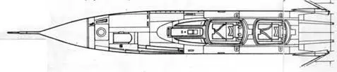 Вид сверху на нос фюзеляжа F105F и G F105G с 650галлонным подфюзеляжным - фото 72
