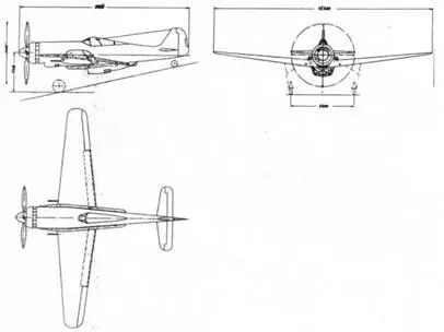 Заводской эскиз с габаритами высотной модификации Fw 190 оснащенного - фото 12