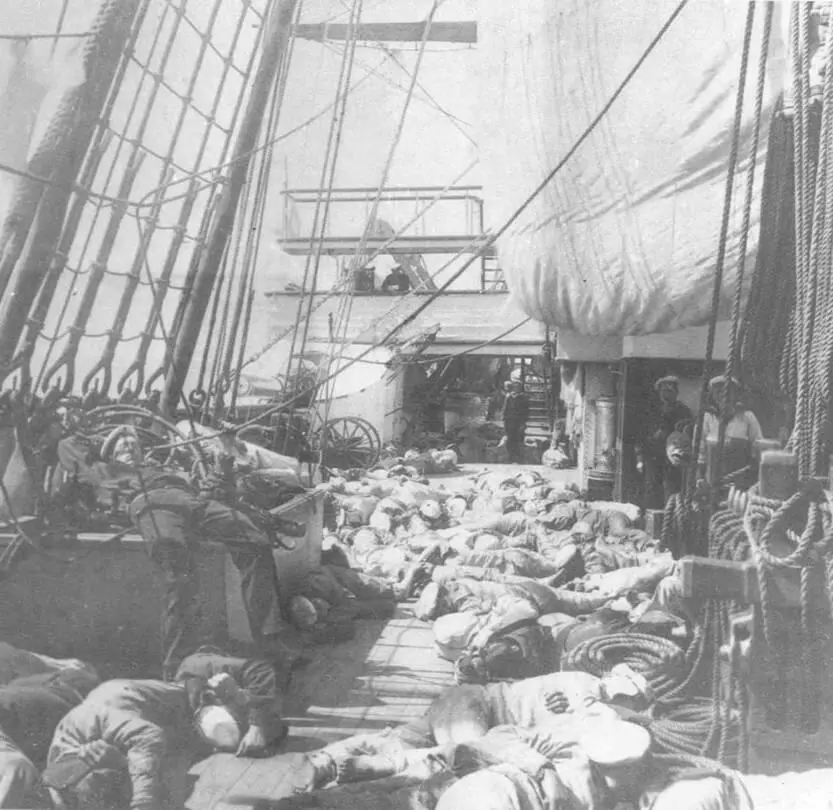 Во время отдыха На корабль прибыл цесаревич 1890 г - фото 55