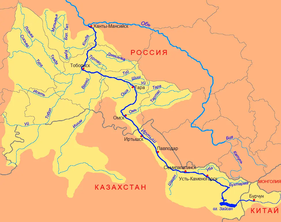 Современная карта бассейна Иртыша Кстати сам князь относился к своим - фото 10