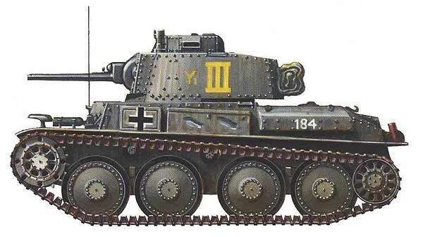 Лёгкий танк Pz38t 10й танковый полк 8й танковой дивизии 4я танковая - фото 270