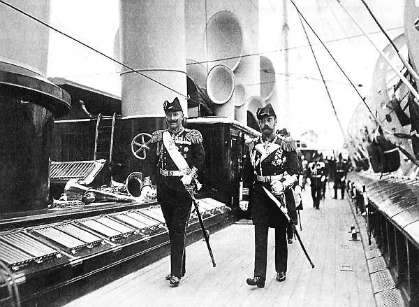 Николай II и Вильгельм II на борту яхты Штандарт Июль 1907 г - фото 120