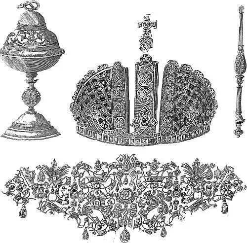 Малая императорская корона и запона мантии 1730 г Орден Св Андрея - фото 172